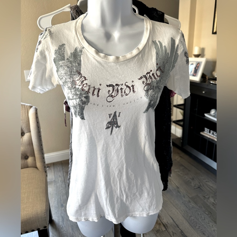 Aqua Vini Vidi Vici anchor tee